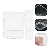 WHAMVOX 4 pcs Square Tealight Candle Holders Clear Candlestick Holder Glass Candles Cup Holder