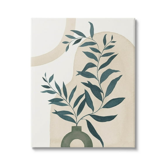 Stupell Industries Geometric Plant Vase Shapes Graphic Art Gallery Wrapped Canvas Print Wall Art, Design by Grace Popp