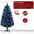 thumbnail image 3 of 6ft Pre-Lit Christmas Tree with Star Topper, 230 Green PVC Branches, 7-Color LED Fiber Optic Lights, Metal Stand (Green), 3 of 11