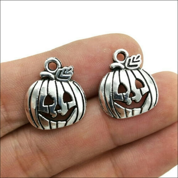 U8MO 8/20/60/100X Halloween Pumpkin demon Charms Pendants Jewellery Making 18*16mm-20pcs
