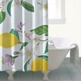 thumbnail image 4 of Yellow Lemon Summer Floral Shower Curtain 72x72, Quick-Dry Polyester for Bathroom, Retro Cute Fruit Pattern with Hooks, I Love Lemons Theme, 4 of 5