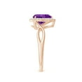 thumbnail image 3 of ANGARA Natural 1.2 Ct. Amethyst with Diamond Halo Ring in 14K Rose Gold for Women (Ring Size: 3.5), 3 of 9
