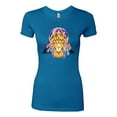 thumbnail image 2 of Lion Throne King Crown Animal Lover Womens Slim Fit Junior Tee, Turquoise, 2XL, 2 of 3