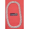 thumbnail image 2 of Gaspara Miami Link Baguette 20'' Cubic Zirconia Cuban Chain Necklace 925 Sterling Silver for Men's, 2 of 4