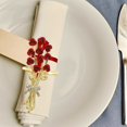 thumbnail image 3 of Christmas Napkin Rings, Set of Romantic Rose Heart Paper Napkin Rings with Love Pearl and Hollow Design for Valentine Table, 3 of 9