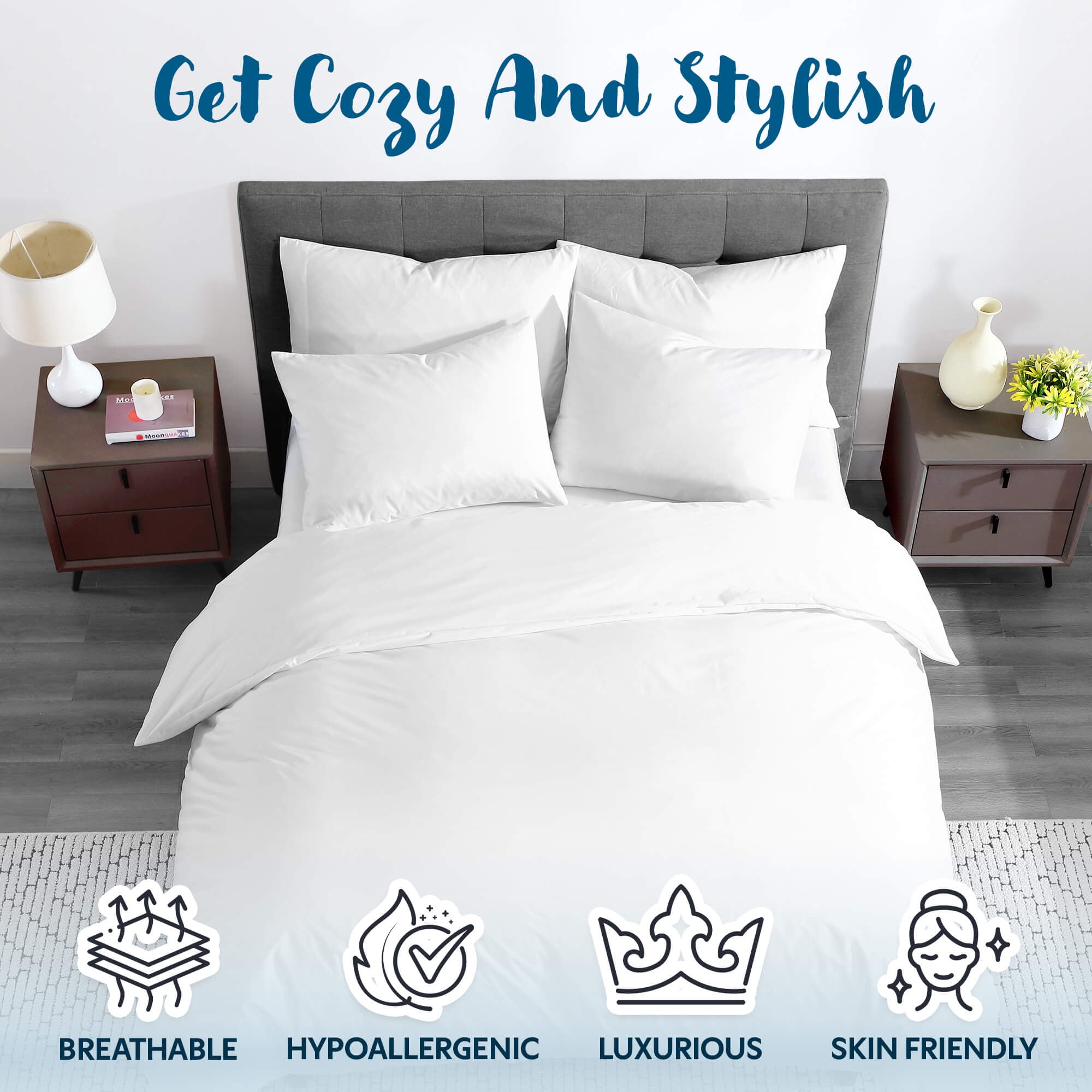 Guardmax Waterproof Duvet Cover - Jersey Fabric with Zipper Closure, Bed Bug & Allergen Proof King (104" x 86")