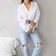 thumbnail image 4 of Blusa De algodón camisa blanca moda Mujer Blusas Mujer De Moda OL estilo Tops Casual señoras camisas y Blusas De manga larga 3496, 4 of 5