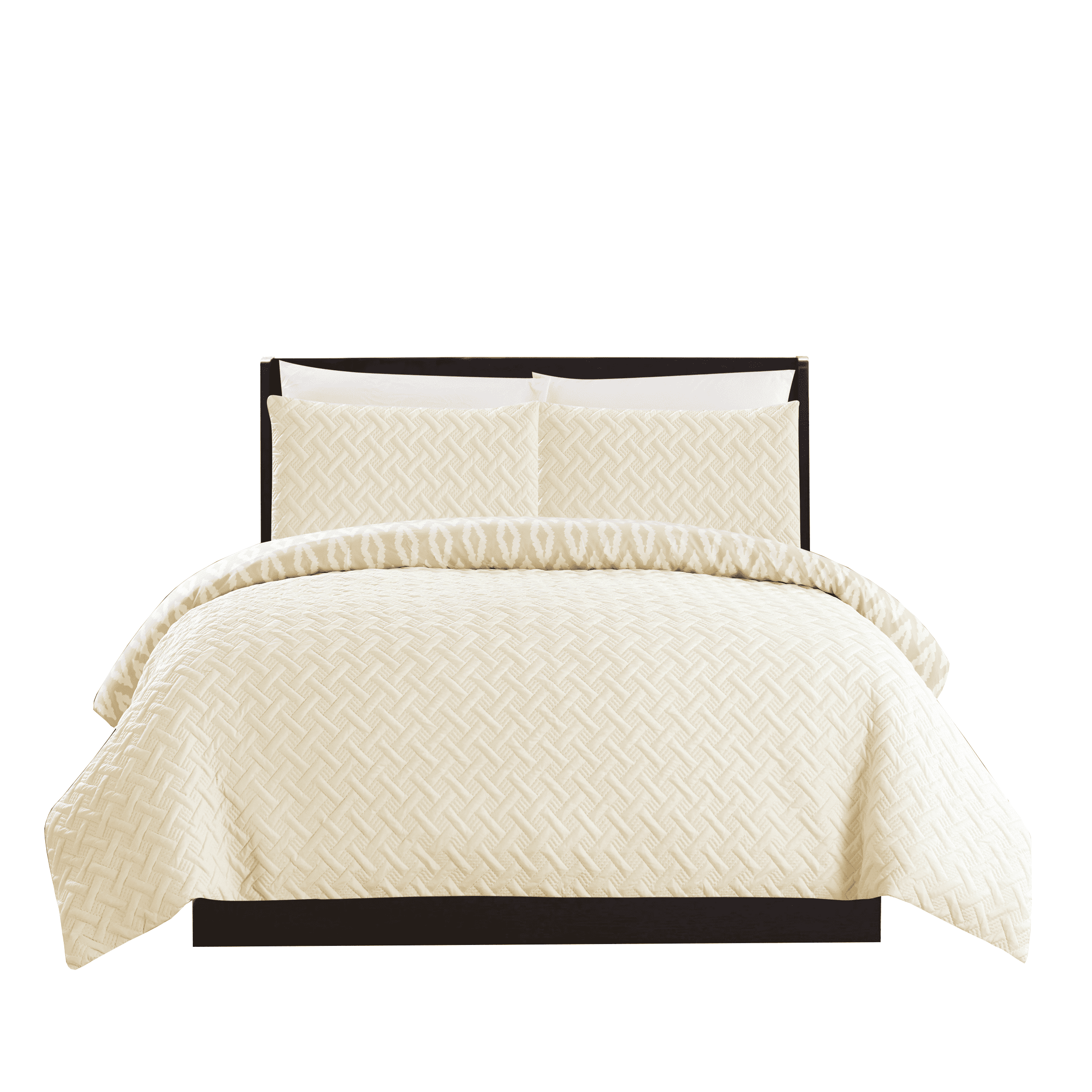 Chic Home Sabina 3-Piece Reversible Geometric Comforter Set, King, Beige
