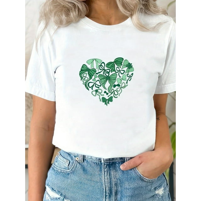 Camiseta Ligera de verano para mujerWomen's Chic T-shirts, Ultra-soft and Versatile, Fashionable Casual Daily Party Beachy, Perfect for Camisetas de verano para mujer, manga corta, cuello redondo, c