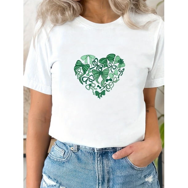 Women's Chic T-shirts, Ultra-soft and Versatile, Fashionable Casual Daily Party Beachy, Perfect for Camisetas de verano para mujer, manga corta, cuello redondo, casual, lindo, con gráficos, camisetas