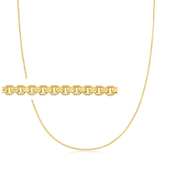 Pure Collection by Ross-Simons 14kt Yellow Gold Round Box Chain Necklace, Women's, Adult