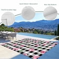 thumbnail image 3 of Valentine's Day Outdoor Rug 6x9 Ft - Reversible Patio Rug Outdoor Camping Rugs, Spring Roses Pink Bows Black White Plaid Indoor Outdoor Area Rugs, Non-Slip Outdoor Carpet Runner for Deck/Porch, 3 of 8