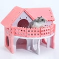 thumbnail image 3 of Casa de hámster de madera, escondite de ratas, refugio de jerbos, juguetes para hacer ejercicio, juguetes masticables para hámsteres enanos, ratones, ratas, jerbos y otros animales pequeños,Pink Jormftte WMXL-263, 3 of 7