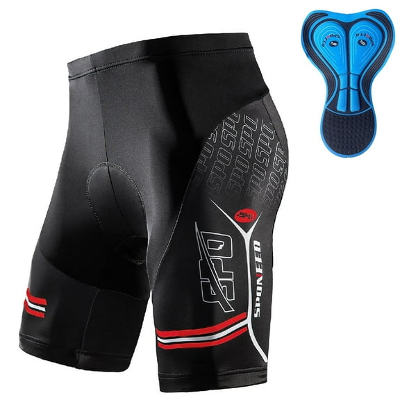 Sponeed Bicycle Shorts for Men Padded Mens Cyclist Pants Red Road Biking Tights Red S