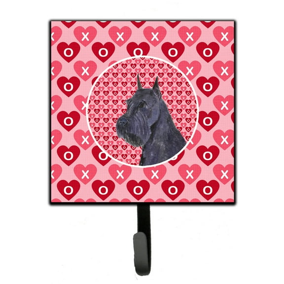 Schnauzer Hearts Love and Valentines Day Portrait Leash or Key Holder
