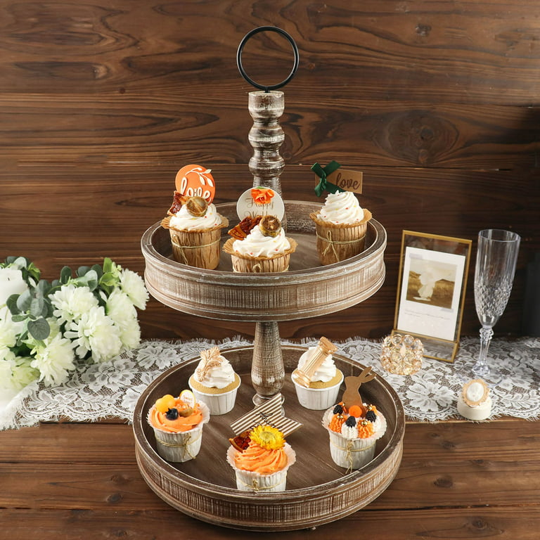 Tall Cake Pan Wood Butter Plate Food Foretaste Tray Paper Cup