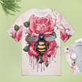 thumbnail image 5 of Bee And Flowers T-Shirt O Neck Oversize T-Shirts Short Sleeve Classic Tees Women Summer Graphic Tops, 5 of 5