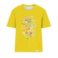 thumbnail image 4 of womens tops Women's Short Sleeve V Neck Sunflower Graphic Printed Summer Tee Vintage T Shirt Cotton Tops Novelty Cool Shirt summer tops for women, 4 of 4