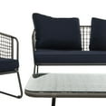thumbnail image 3 of Safavieh Benjin Outdoor Mid-Century 4 Piece Living Set with Cushion, 3 of 6