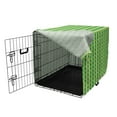 thumbnail image 3 of Abstract Green Dog Crate Cover, Monochrome Geometric Pattern with Diagonal Square Check, Easy to Use Pet Kennel Cover Small Dogs Puppies Kittens, 7 Sizes, Green Almond Green, by Ambesonne, 3 of 6