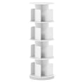 thumbnail image 1 of Costway 1 PCS 4-Tier Rotating Bookshelf 360° Display Rack with Dividers & Anti-falling Baffles White, 1 of 10