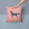thumbnail image 2 of Carolines Treasures BB3608PW1414 Black Labrador Retriever Checkerboard Pink Fabric Decorative Pillow, 2 of 4