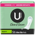 thumbnail image 3 of (4 pack) U by Kotex Clean & Secure Ultra Thin Pads, Heavy Absorbency, 56 Count, 3 of 13