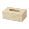 thumbnail image 5 of Beige Embossed Diamond Rectangular Tissue Box Cover, Medium Size Decorative Desktop Napkin Holder, Resin Facial Tissue Storage Case for Kitchen Bathroom Bedroom Table Home Decor, 5 of 6