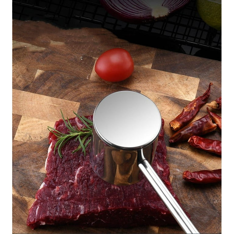 Professional-Grade 305 Stainless Steel Kitchen Meat Masher, Dishwasher-Safe  Meat Pounder Flattener