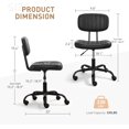 thumbnail image 2 of Small Home Office Desk Chair with Wheels, Armless Comfy Vanity Chair Swivel Computer Task Chair No Arms, Modern Height Adjustable Low Back Rolling Chair for Small Space (PU Leather Black), 2 of 18