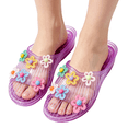 thumbnail image 2 of HAJWOH Women's Flower Jelly Sandals Summer Beach Slippers Colorful Floral PVC Slides Waterproof Non-Slip Flat Shoes for Outdoor Indoor, 2 of 6
