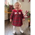 thumbnail image 4 of Loicainy Baby Toddler Girl Plaid Christmas Dress 6 12 18 24 Months 2T 3T 4T Santa Petal Collar Long Sleeve Dresses, 4 of 9