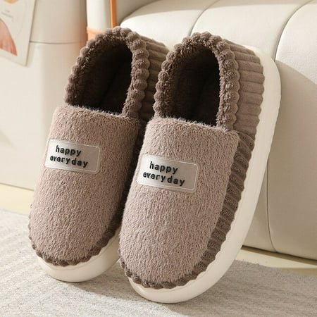 

QWZNDZGR 2022 Navy Blue Fluffy Home Slippers Men s Cotton Mules Clog Faux Fur Slides Slip On Indoor Slipper Shoes Man Fury Loafer Slipper