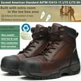 thumbnail image 2 of WAMSOFT Work Boots for Men, 6" Composite Toe Mens Work Boots, Non-Slip Puncture-Proof Water Resistant Safety EH Moc Toe Construction Work Shoes (Brown) CK1126, 2 of 7