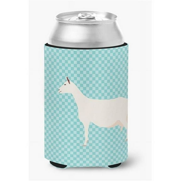 Saanen Goat Blue Check Can or Bottle Hugger