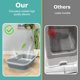 thumbnail image 5 of Caja de arena para gatos TomTenisse con tapa abierta, grande, plegable, gris, 5 of 7