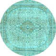 thumbnail image 1 of Ahgly Company Indoor Round Abstract Light Blue Modern Area Rugs, 7' Round, 1 of 4