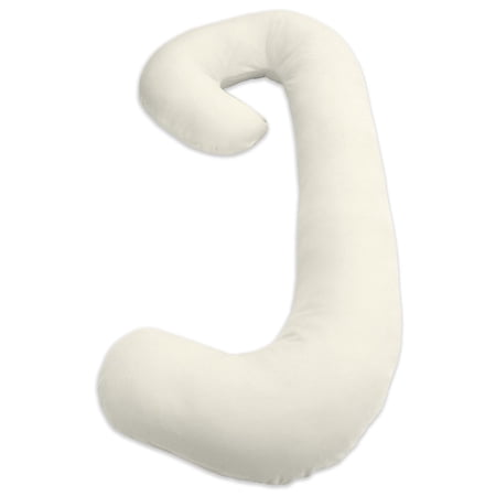 Leachco Snoogle Chic Jersey Total Body Pregnancy Pillow with Easy on-off Zippered Cover -Ivory