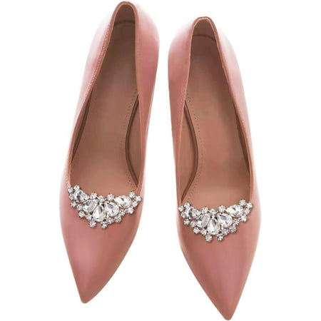 XIATIAN Silver Shoe Clip Shoes Jewelry Decoration Crystal Shoe Buckle for Wedding party-4