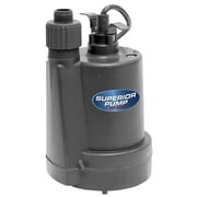 Superior Pump 91025 1/5 HP Thermoplastic Submersible Utility Pump with 10-Foot Cord
