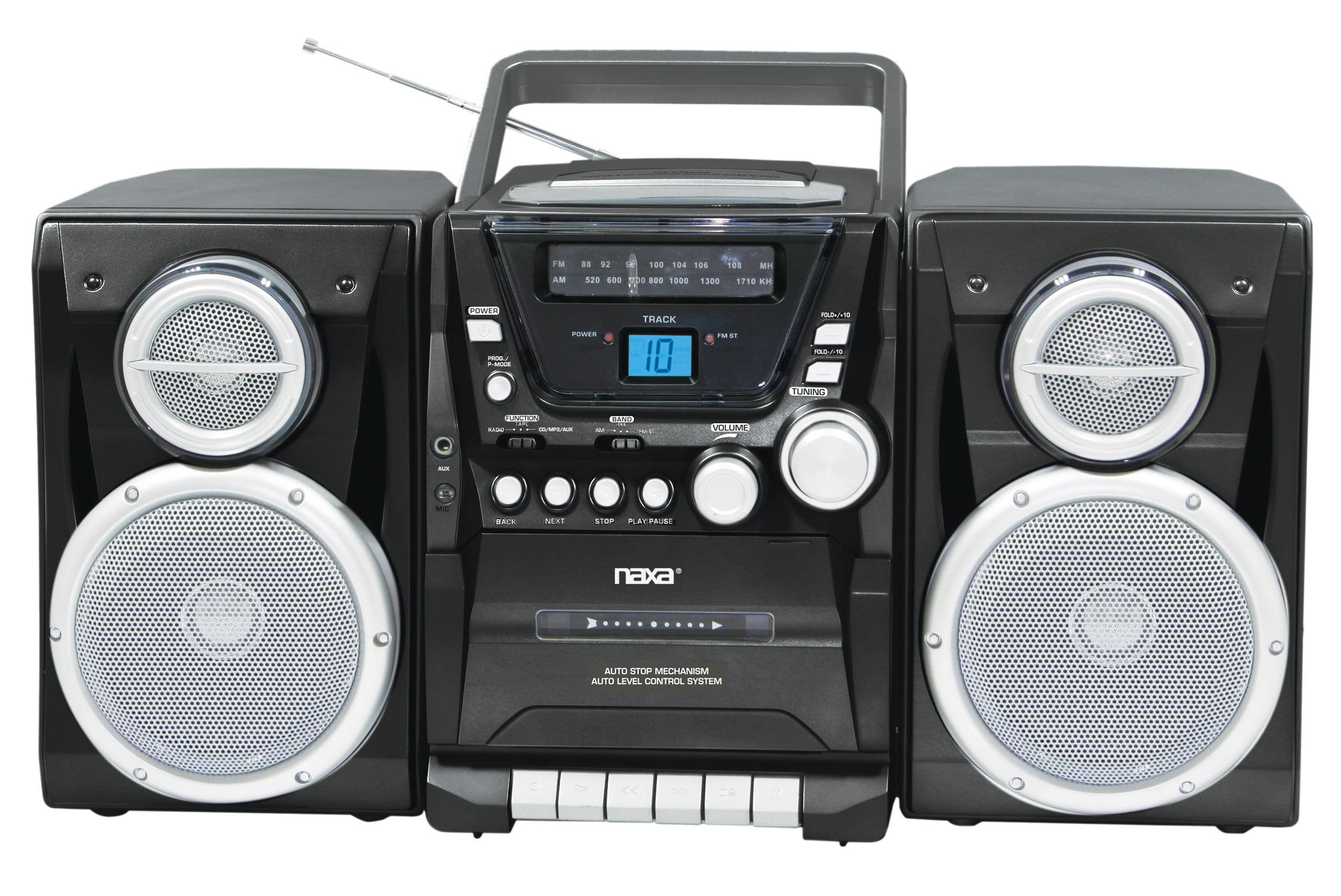 Naxa NPB427 Portable MP3/CD Cassette Player with Detachable Speakers