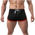 thumbnail image 2 of jobturf Mens Swim Trunks Low Rise Drawstring Split Side Swimming Shorts Quick Dry Cotton Underpants Summer Beach Vacation Bathing Briefs, 2 of 5