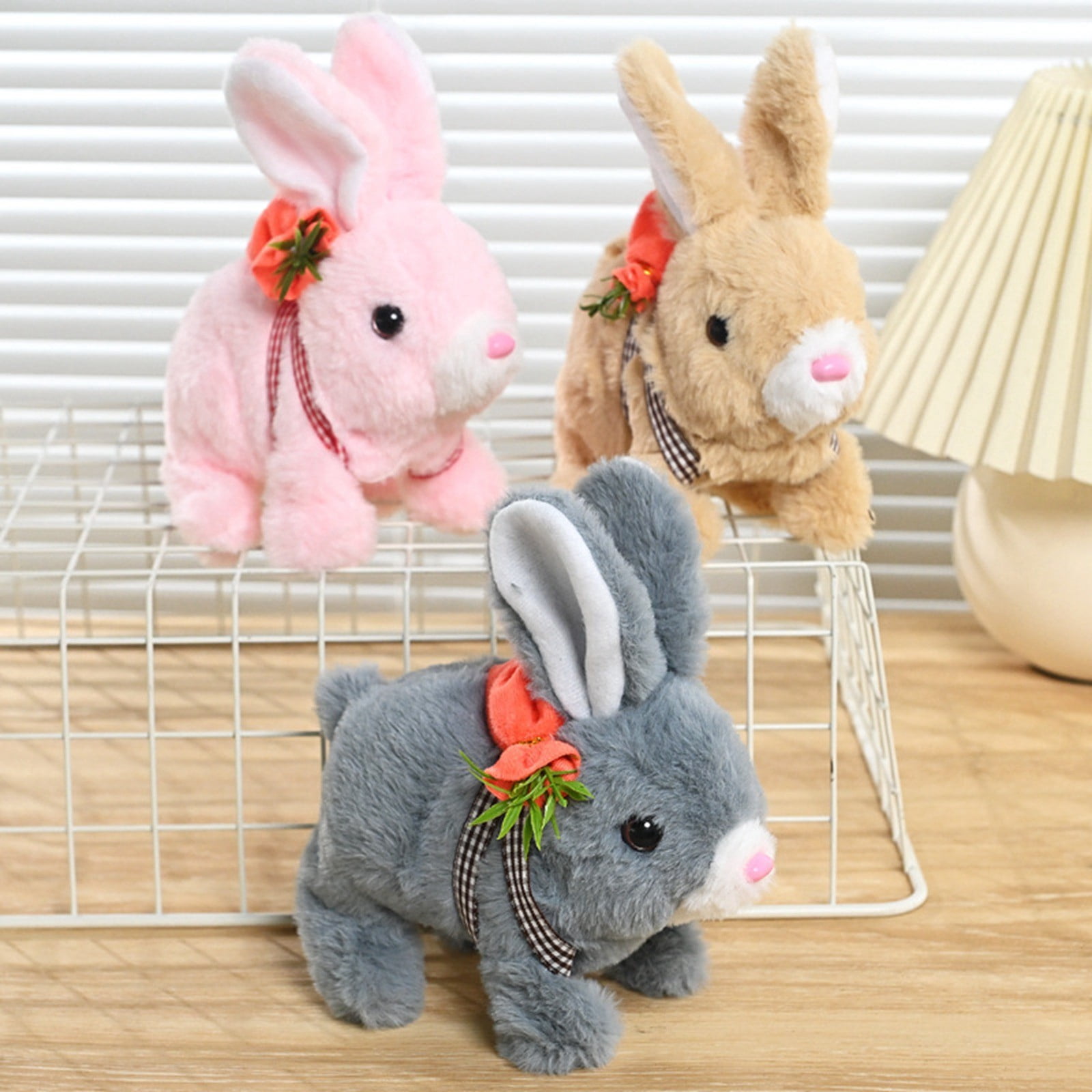 Interactive Plush Bunny Backpack with Moving Ears & Sounds, Walking Electronic Pet Rabbit with Tail Wagging, Remote Control Stuffed Animal Toy, Easter Basket Stuffers Gift for Kids
