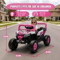 thumbnail image 4 of Xuanlur 12V 4.5AH Ride on UTV for Kids, Electric Car w/Parents Control & App Control, 25W*2 Motors Battery Powered w/Slow Start, Swing Function, Lights, Music, Ride on Toy for Kids Aged 3-6, Pink, 4 of 7