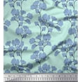 thumbnail image 1 of Soimoi Cotton Jersey Fabric Yellow Blue Flower Floral Printed Fabric 1 Yard 58 Inch Wide, 1 of 1