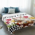 thumbnail image 4 of Tulip Easter Blanket Soft Cozy Warm Twin Blanket for Bed, Plush Fuzzy Flannel Fleece Blankets for Sofa, Bunny Spring Floral Pastoral Plaid Throw Blankets for Couch, Gifts for Men, 60"x80", 4 of 9