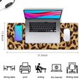 thumbnail image 5 of Long Mouse Pads for Desk,Yellow and Brown Of Leopard Print Desk Mats on Top Of Desks, Desk Mouse Pad Extra Large with 3mm Non-Slip Base and Stitched Edge for Gaming,Office,Work,Home 31.5"x11.8", 5 of 6