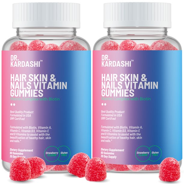 Hair Vitamin Gummies with Biotin, Vitamin C, A, D3, E, B12, B6