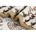thumbnail image 4 of Virtu 9 Lbs Plush Fleece Blanket, 2 Ply Thick Heavy Reversible Raschel Korean Style Warm Bed Blanket, Queen, Beige Floral, 4 of 5