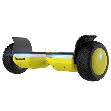 GOTRAX SRX PRO Hoverboard with Bluetooth Speaker, 7.5 Miles Distance, 220 Lbs. Max Weight, 7.5 Mph Max Speed, 8.5 In. Off-road Tires and LED Headlights Yellow